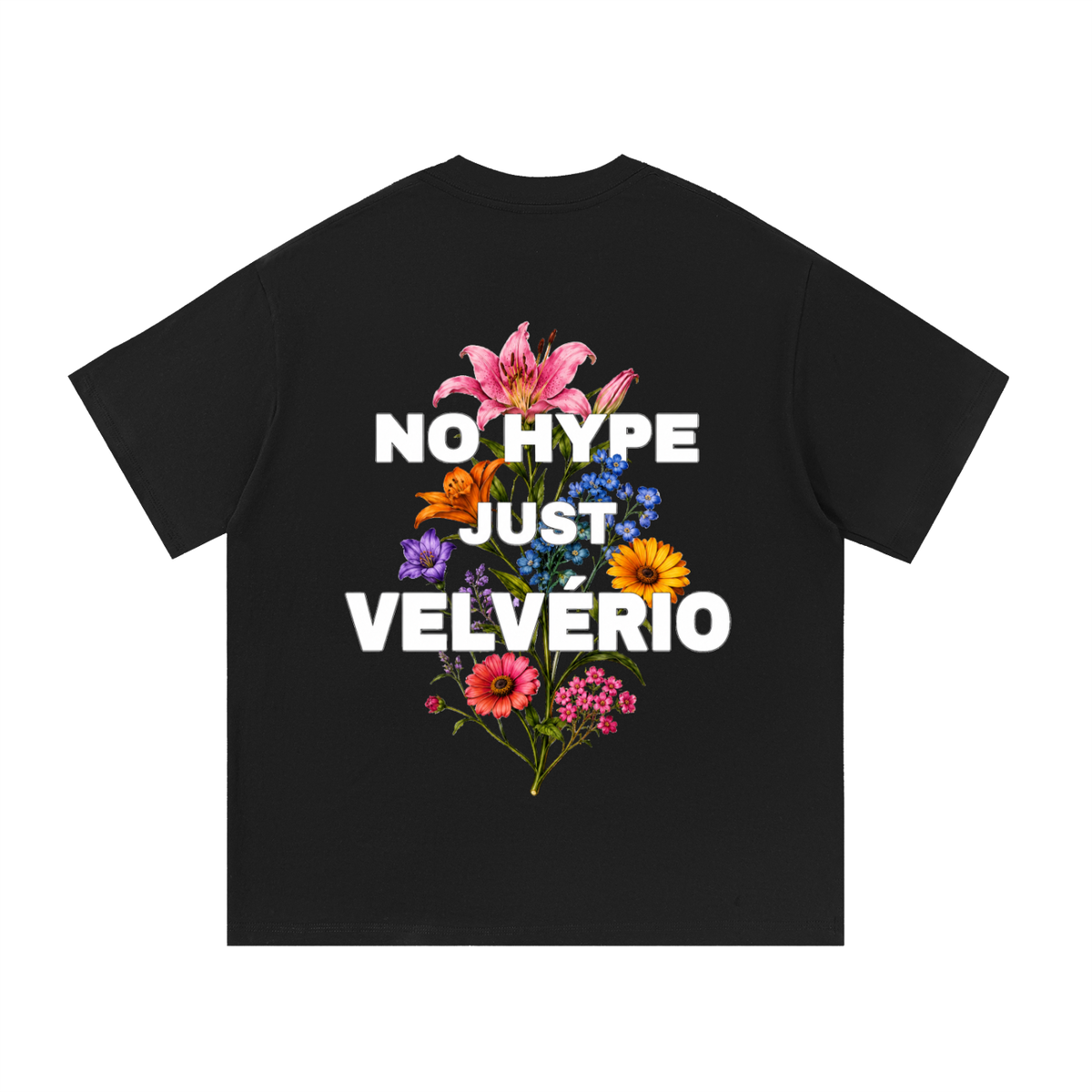 Velvério T-shirt No Hype Just Velverio Flowers - Black