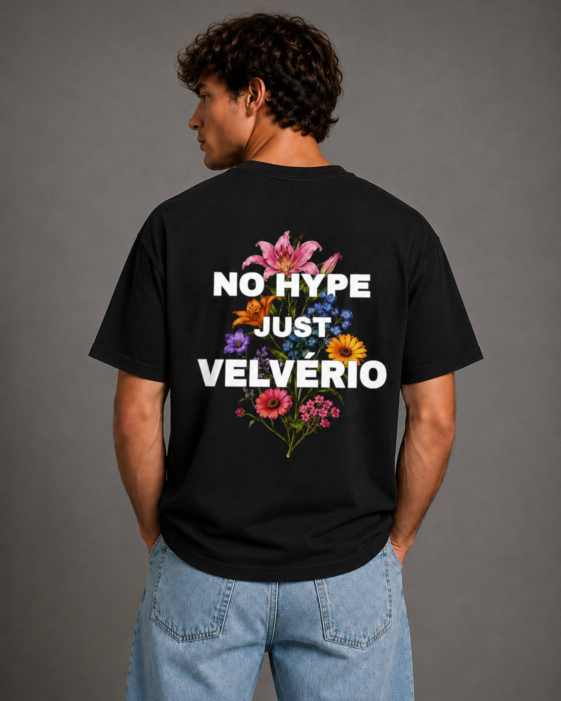 Velvério T-shirt No Hype Just Velverio Flowers - Black
