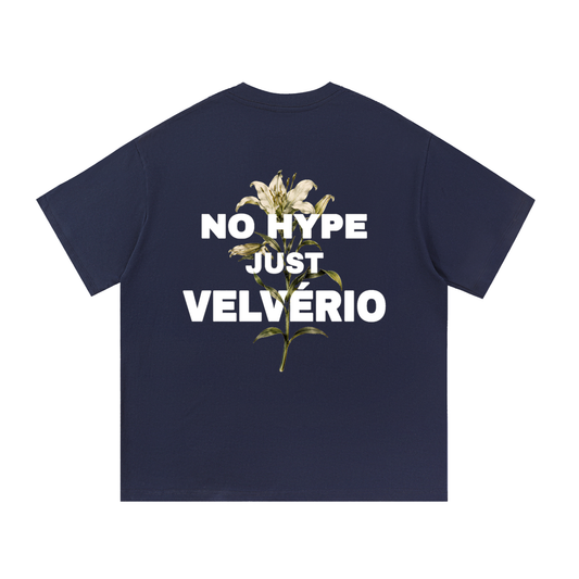 Velvério T-Shirt Flower No Hype Just Velvério - Navy Blue