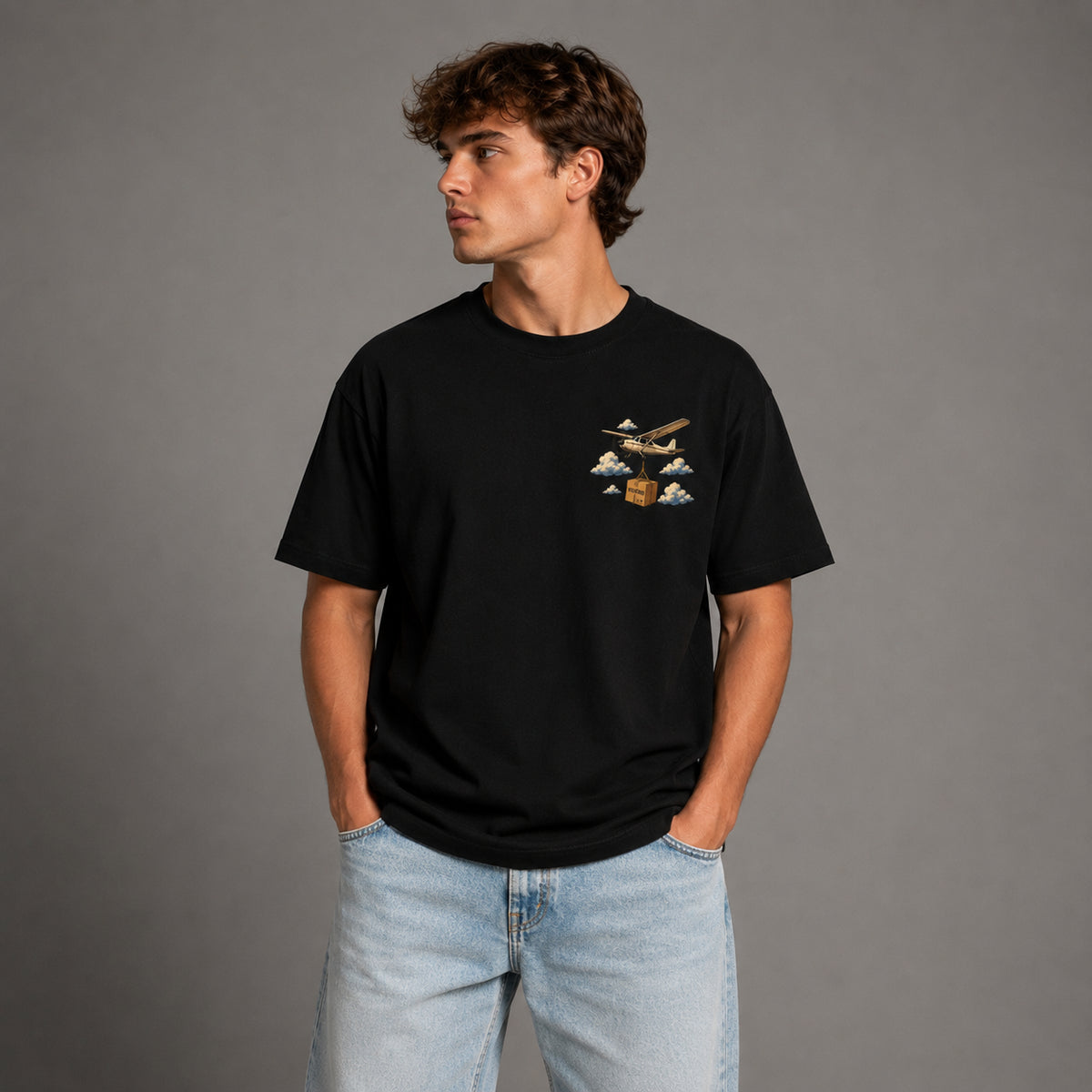 Velvério T-Shirt Plane - Black
