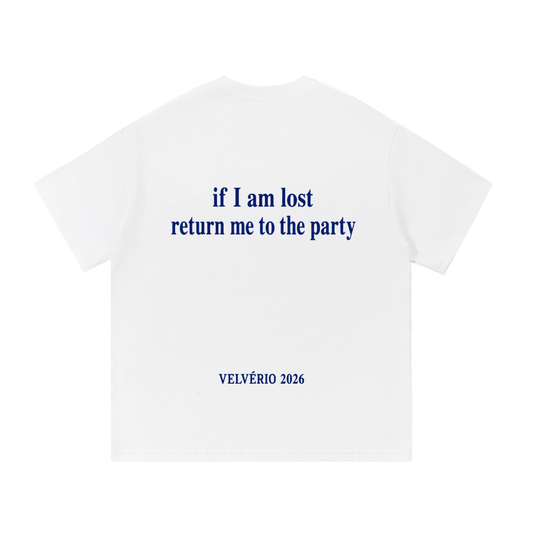 Velvério T-Shirt Return me to the party - White