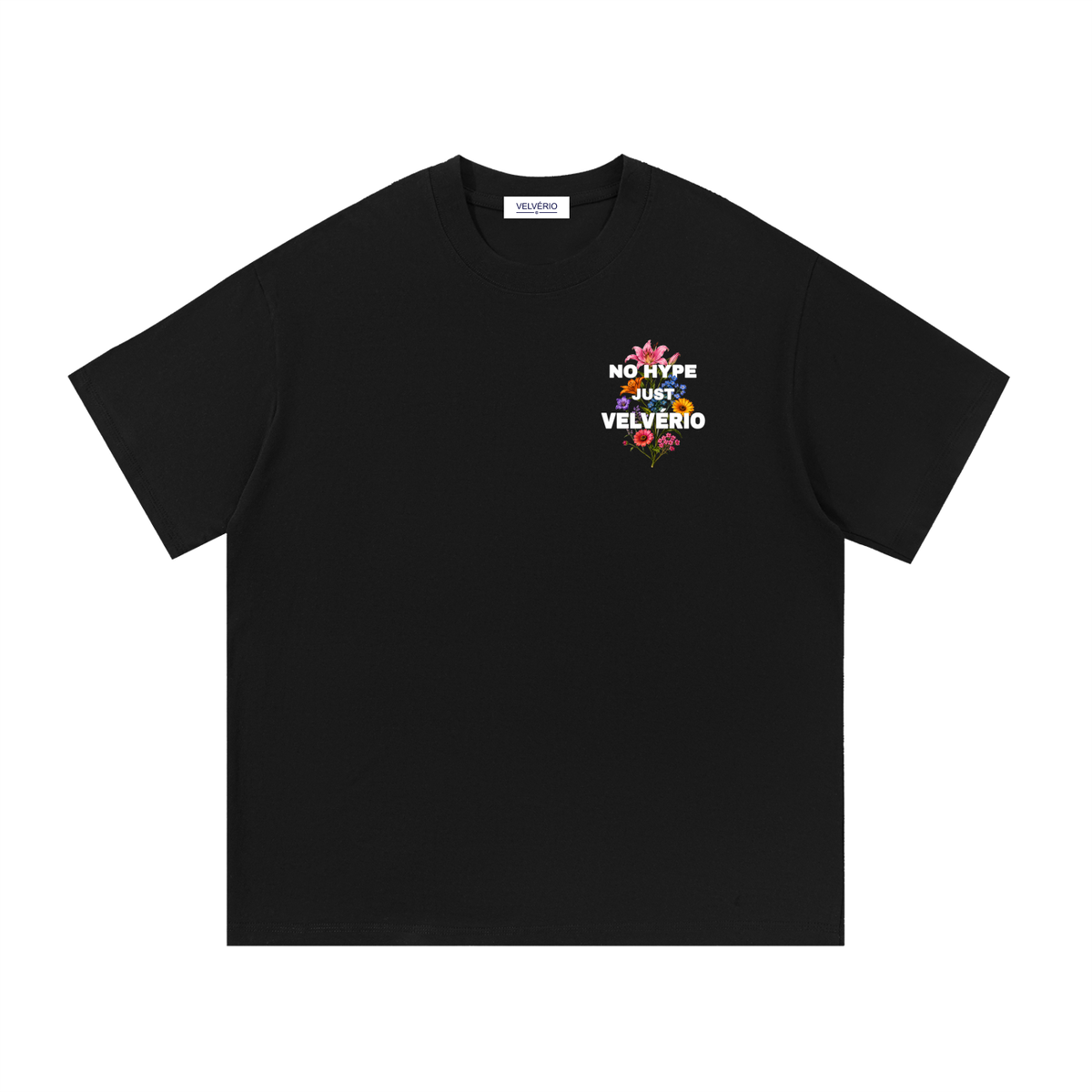 Velvério T-shirt No Hype Just Velverio Flowers - Black