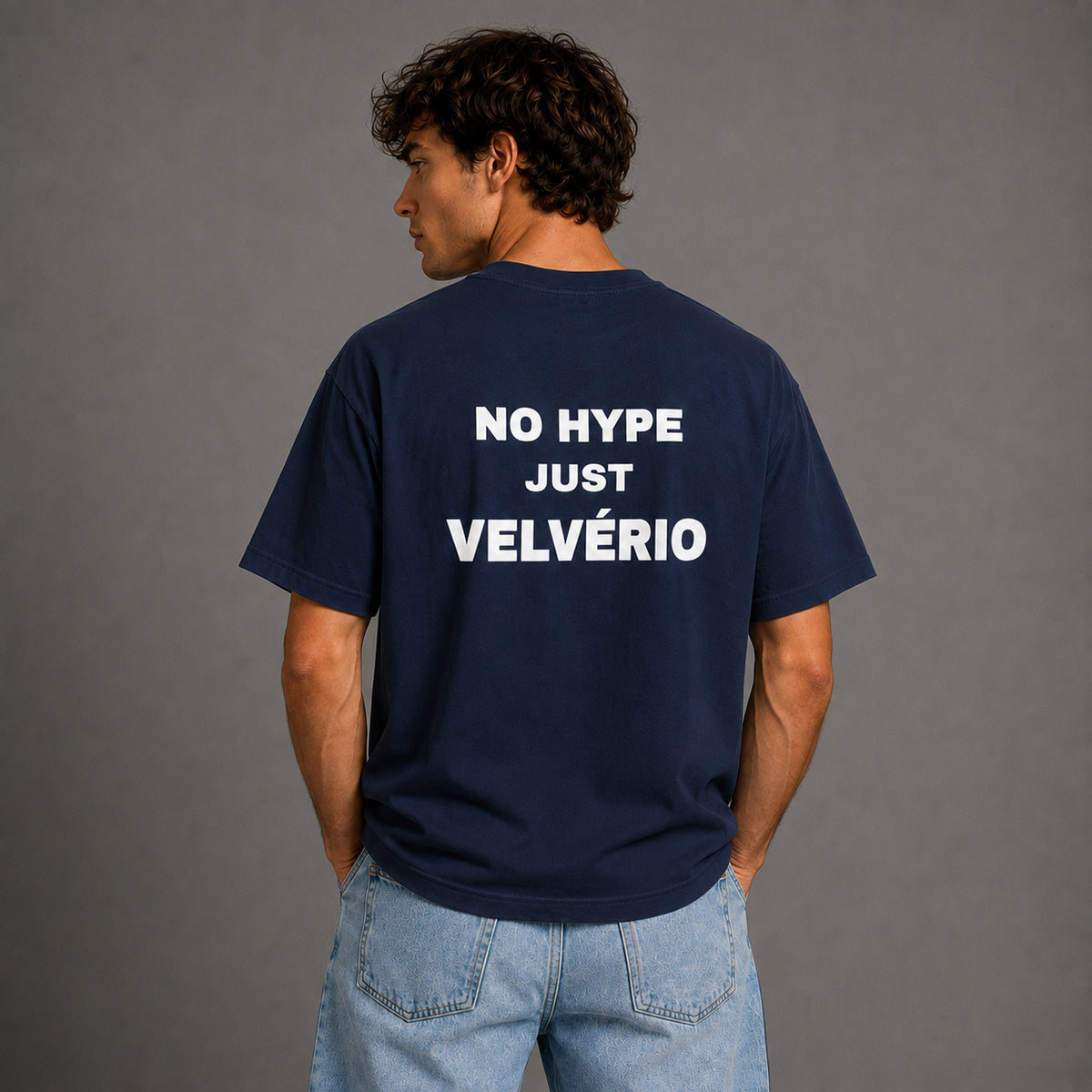 Velvério T-shirt No Hype Just Velverio - Navy Blue