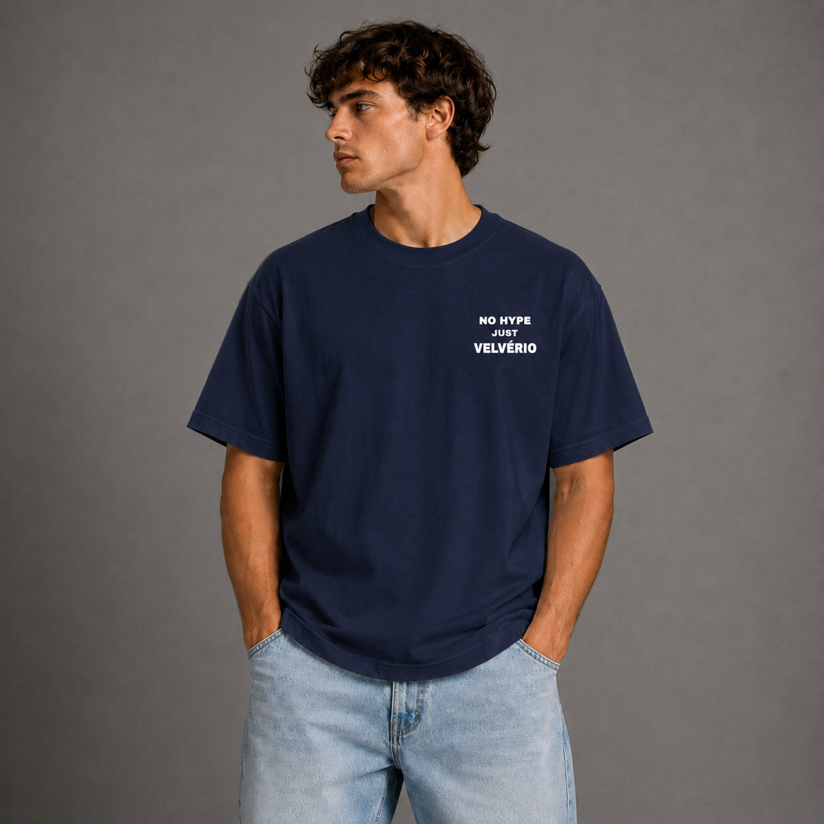 Velvério T-shirt No Hype Just Velverio - Navy Blue